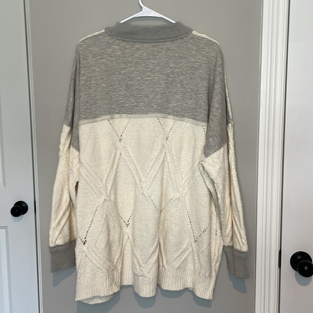 Free People Cream and Gray Olympia Tunic Sweater - Picture 10 of 14